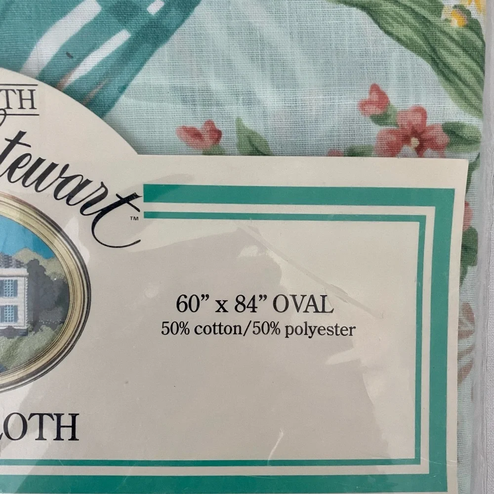 Martha Stewart Tablecloth Oval Willow Pond Garden  Floral NWT 60 X 84 Cottage